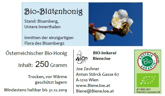 Bio-Blütenhonig 250 Gramm "Bisamberg"