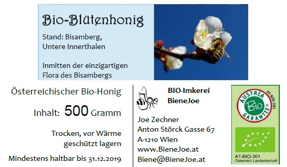 Bio-Blütenhonig 500 Gramm "Bisamberg"