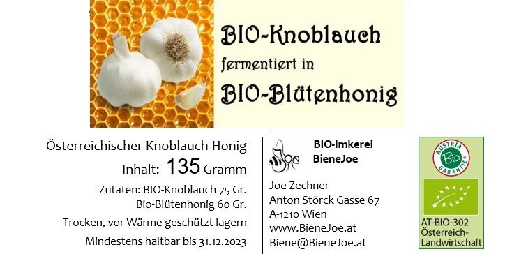 BIO-Knoblauch fermentiert in BIO-Honig