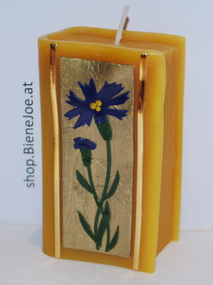 Honigkerze Buch groß "Kornblume"