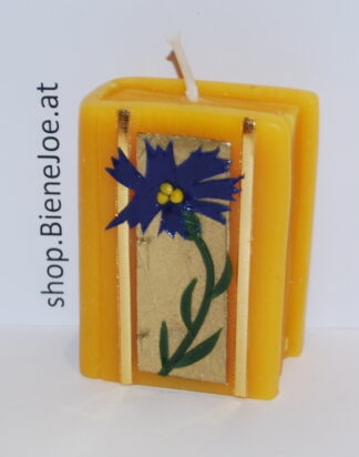 Honigkerze Buch klein "Kornblume"