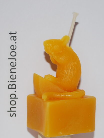 Honigkerze "Maus auf Käse/Herz"