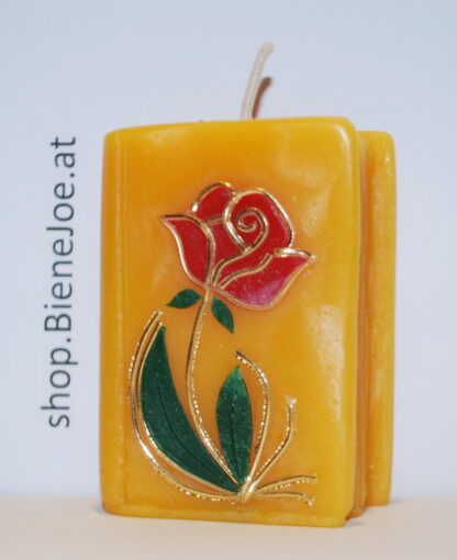 Honigkerze Buch klein "'Rose"