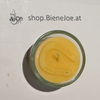 Teelicht in Glas "mit Hufeisen"