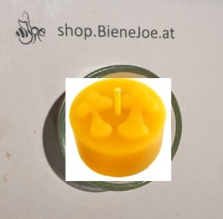 Teelicht in Glas "mit Glückspilz"