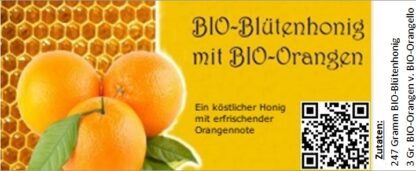 Bio-Blütenhonig 250 Gramm "Orange"